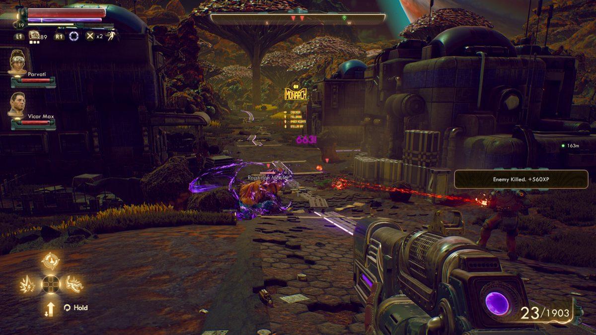 In &#8220;The Outer Worlds,&#8221; players can battle space monsters while exploring abandoned corporate towns.