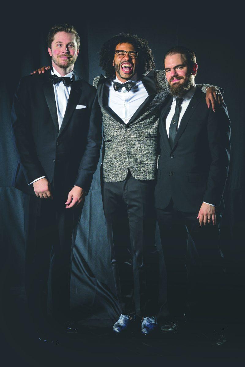 William Hutson (left), Daveed Diggs (center) and Jonathan Snipes formed their group, clipping., in 2009.