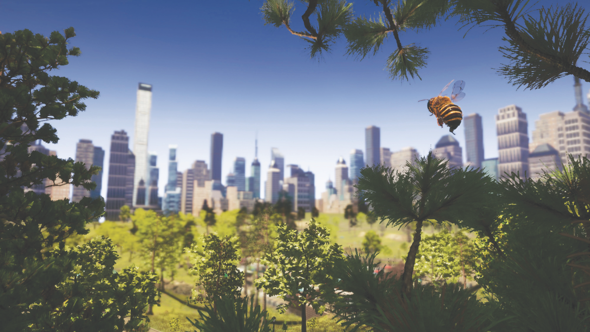In the game you can use names like &#8220;Beeatrix&#8221; while you go out to do bee chores like collect pollen and sting kids. Photo courtesy of Bigben Interactive.