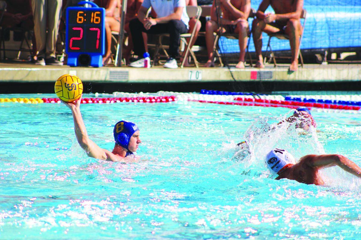 Senior driver Ashley Castle squares up for a shot on goal during a Saturday game against the University of the Pacific.  / Chris Core