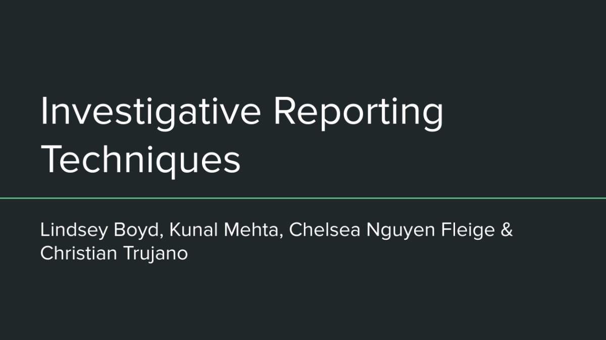 ACP 2020 presentation: Investigative Reporting Techniques