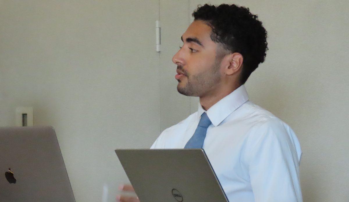 Associated Students President Branden Parent listens to a directors report out during a February meeting. Briana Conte/Spartan Daily