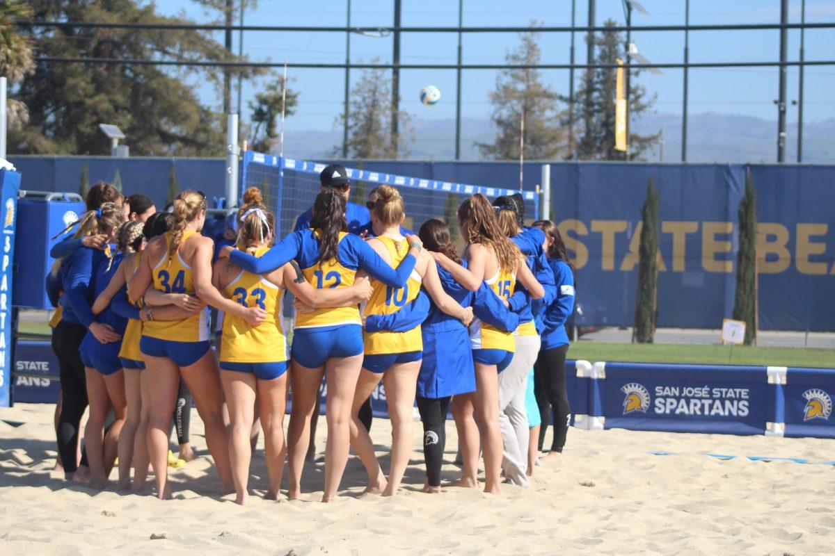 The NCAA announced Wednesday that it will allow student-athletes to take endorsements from outside businesses. This includes athletes like those on the Spartans women&#8217;s beach volleyball team, as pictured above. ERNIE GONZALEZ | THE SPEAR ARCHIVES