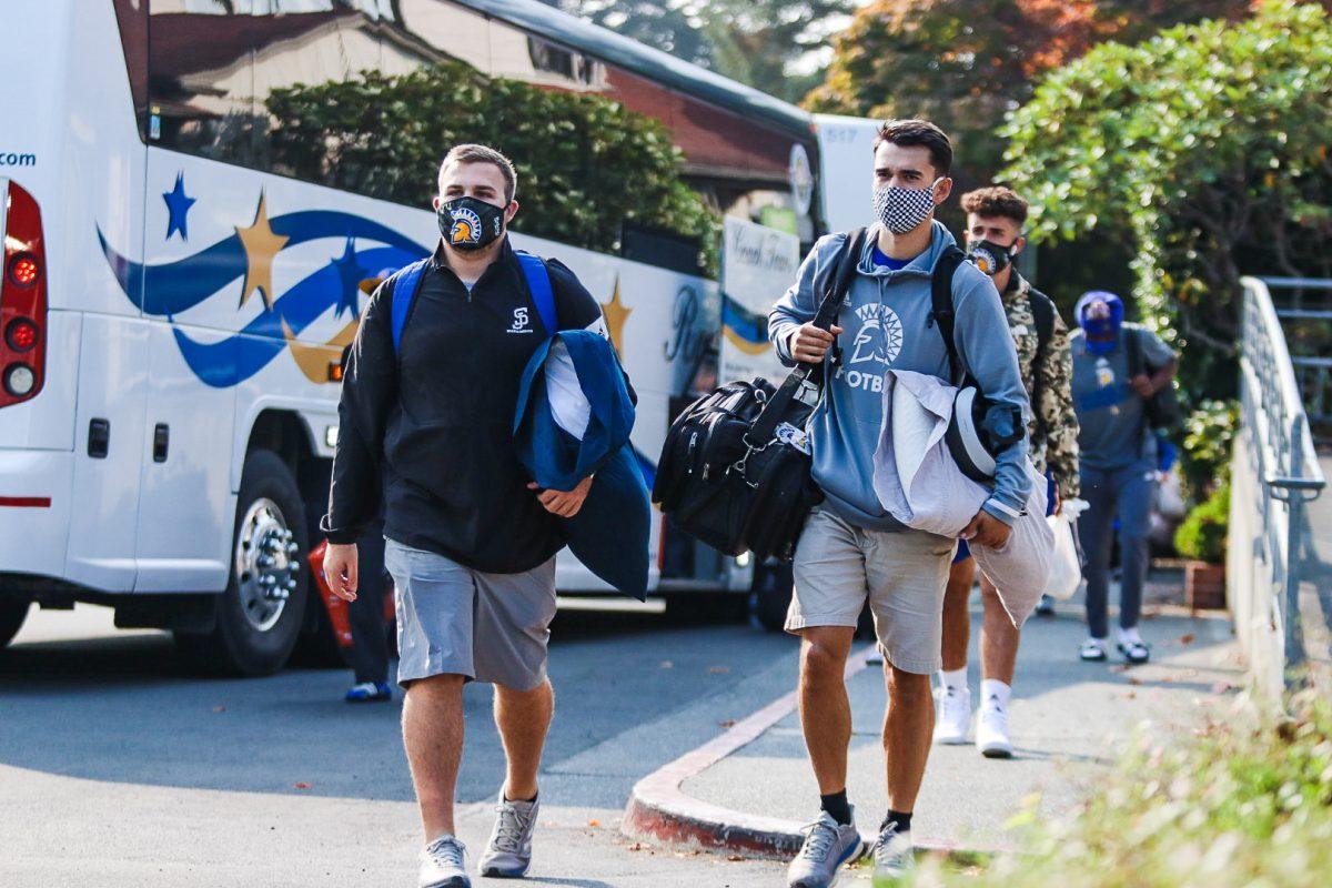 The San Jose State football program is staying only a week at Humboldt State in preparation for the upcoming season starting Oct. 24. Photo by Thomas Lal.  