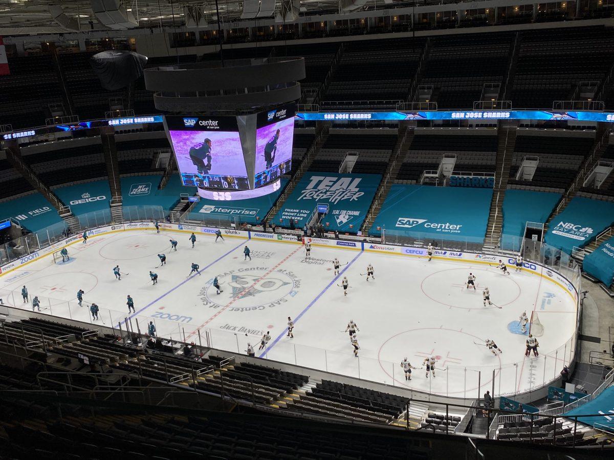 The San Jose Sharks played at the SAP Center on Saturday, their first home game since March because of the coronavirus pandemic.