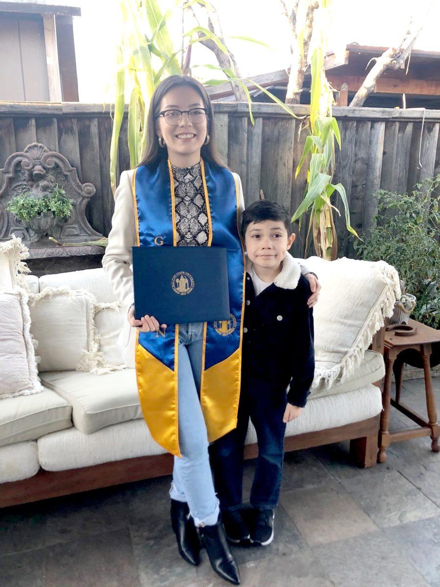 Polet Ramirez and her brother smile for a photo on Dec. 19 2020 in celebration of Ramirez graduating from San Jose State's undergraduate program in Fall 2020 I Photo courtesy of Polet Ramirez 