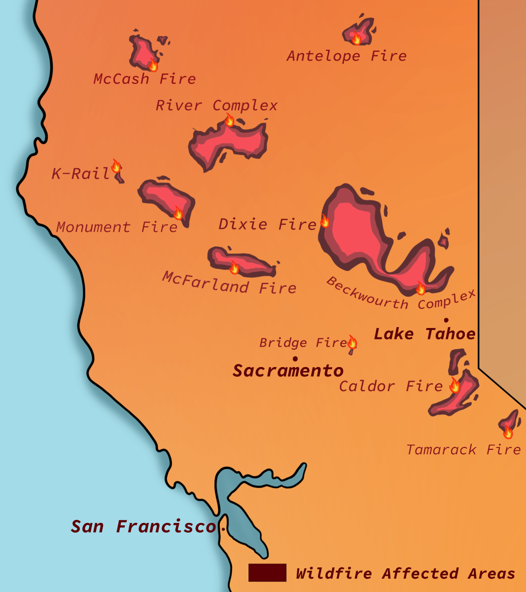 Infographic by Hanz Pacheco; Source: The California Department of Forestry and Fire Protection Website