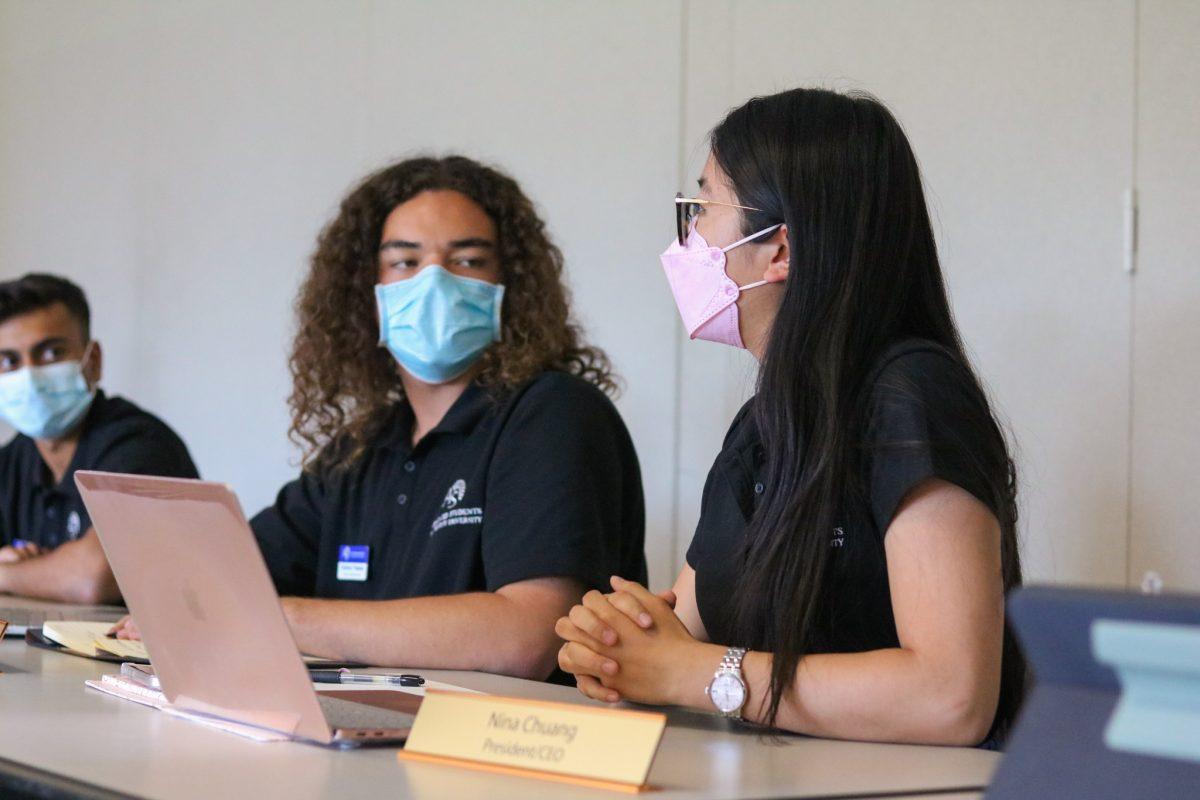 A.S. President Nina Chuang discussed the proposed Yoshihiro Uchida Hall murals, which received funding from the university in April, during the Wednesday board of directors meeting in the Student Union. Bryanna Bartlett | Spartan Daily