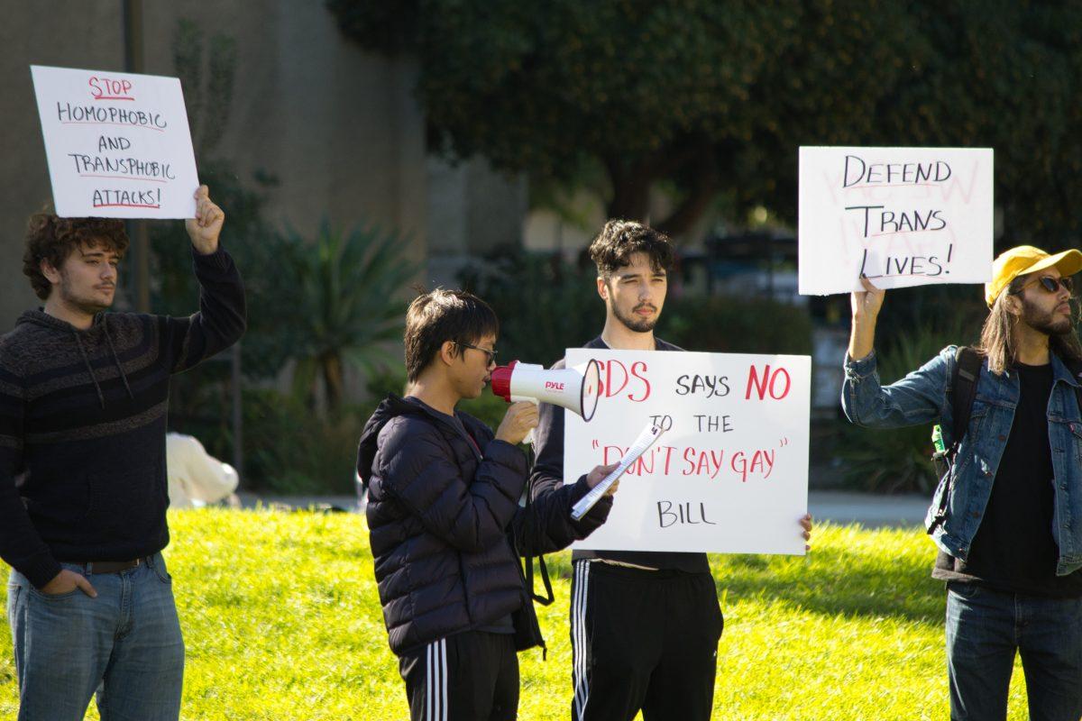 SJSU students protest defend LGBTQ+ rights