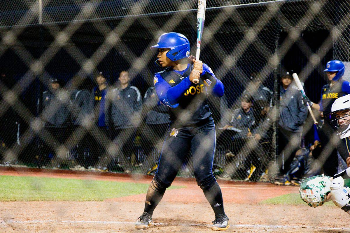 Freshman infielder Ahmiya Noriega gets ready to receive a pitch during a game against Sacramento State on Saturday.
