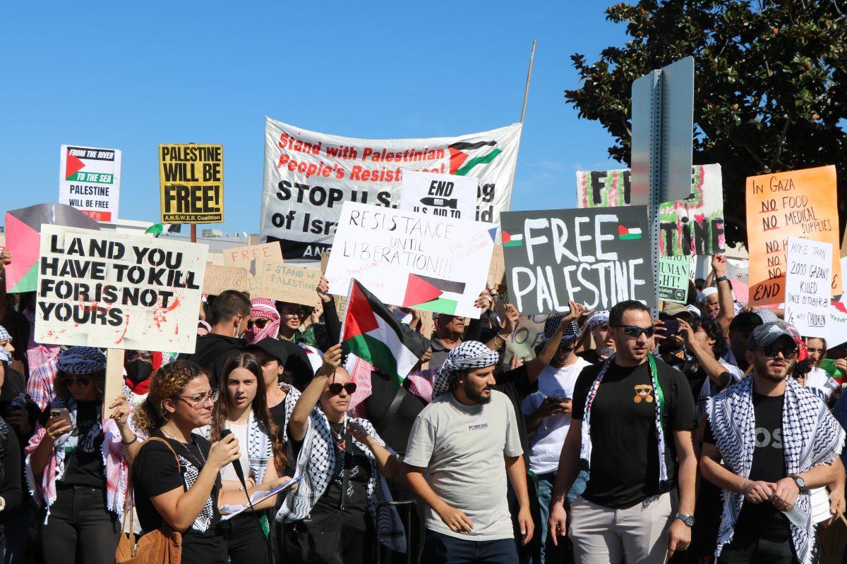 Community protests for Palestine