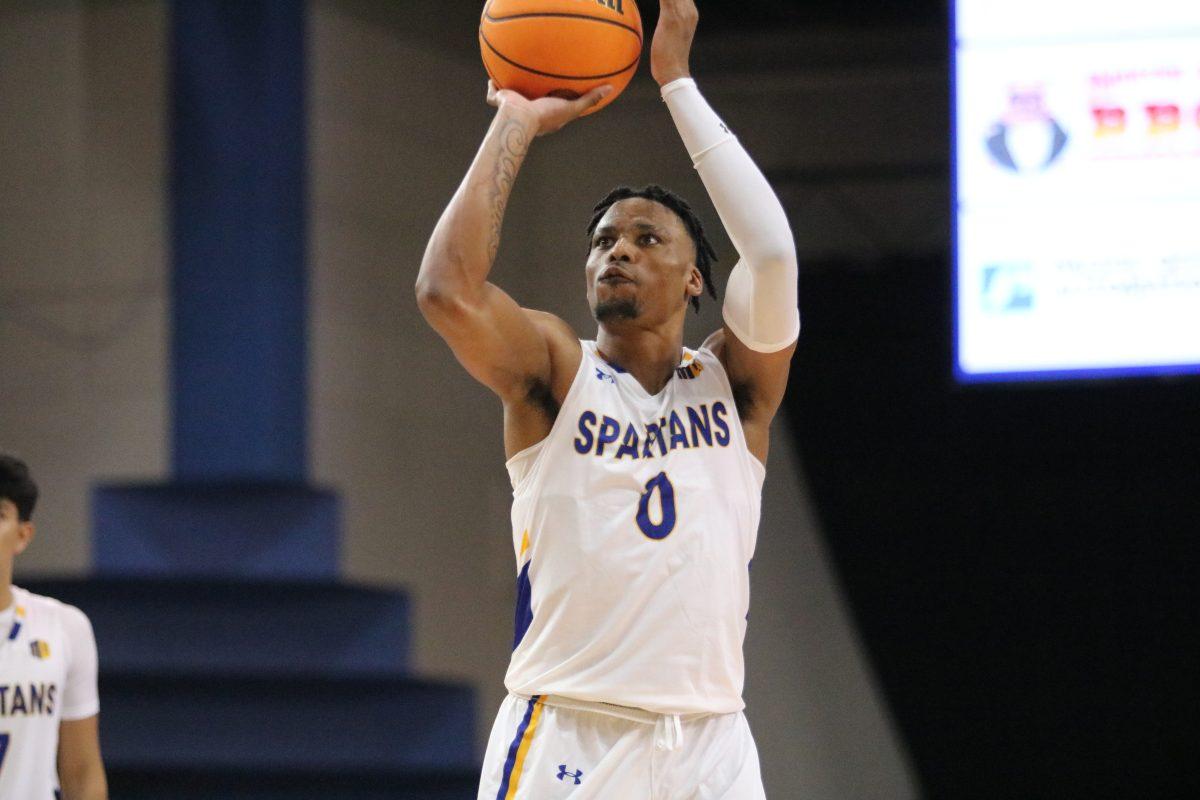San Jose State junior guard Myron Amey, Jr. takes a free throw against Cal State East Bay. The Spartans are 1-4 in Mountain West Conference play.