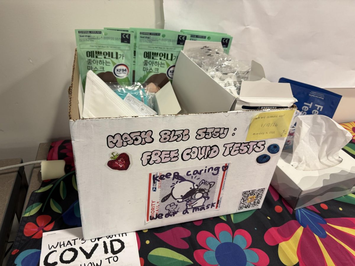 At the MOSAIC Cross Cultural Center, free masks and COVID-19 tests provided for students by Mask Bloc SJSU located in the Diaz Compean Student Union.