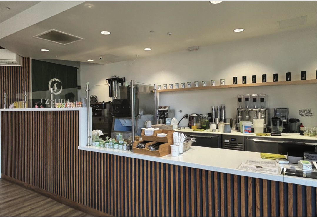 Barista bar set up at Izumi Matcha’s Cupertino location, the location has become a trendy spot for the community.