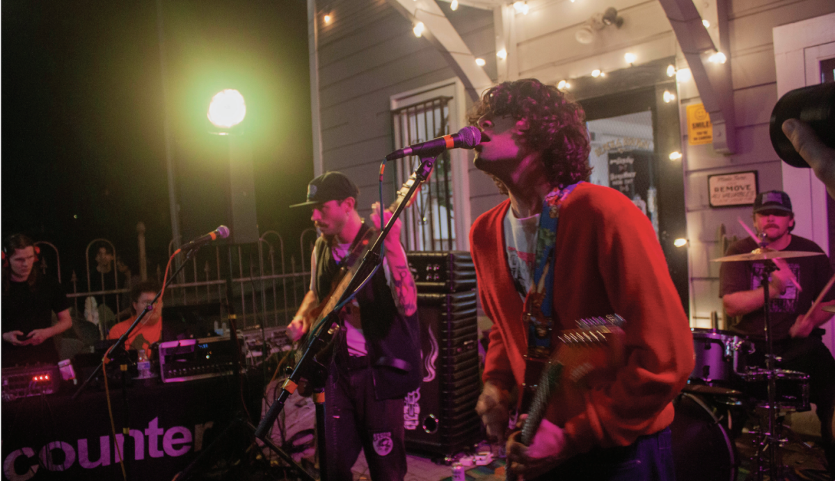 Texico Club, a touring band from San Diego, performs at the Black and Brown clothing store courtyard in San José at a Heavy Lemon Show on Friday.