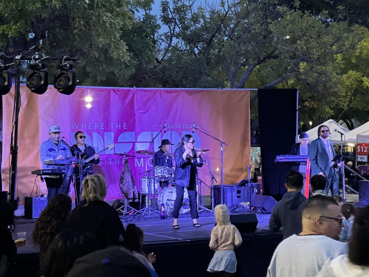 Good Time Collective performs at the first Santa Clara Night Market to a crowd of all ages on Saturday.